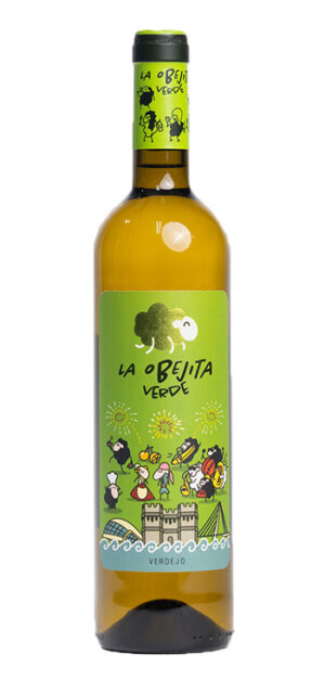 botella vino blanco la obejita verde