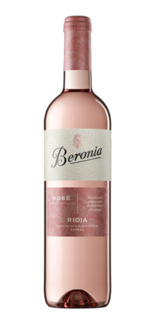 botella vino rosado beronia