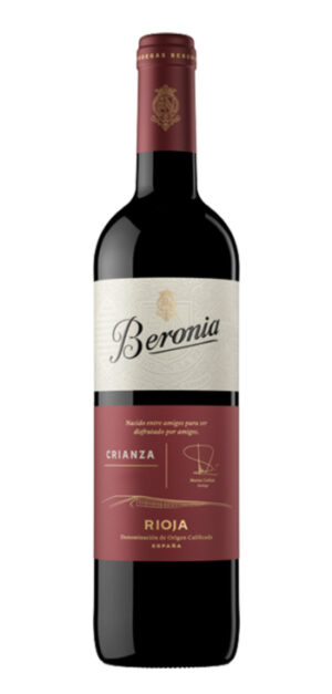 botella vino tinto beronia crianza