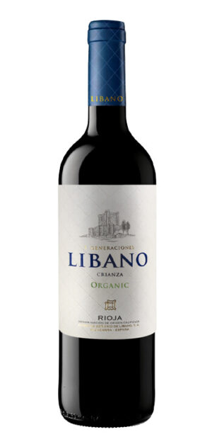 botella vino tinto libano crianza organic