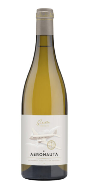 botella vino blanco el aeronauta godello sobre lías