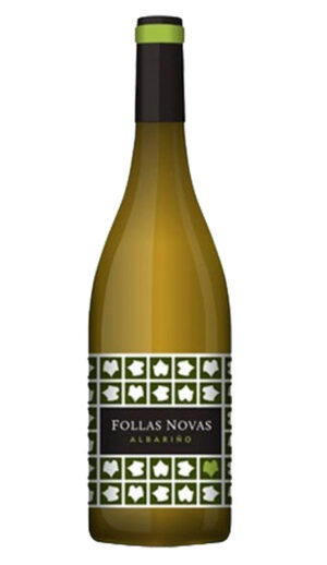 botella vino blanco follas novas