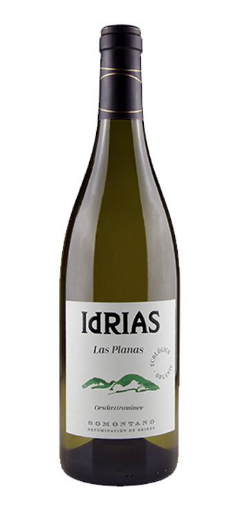 botella vino blanco idrias gewürtztraminer ecológico white wine