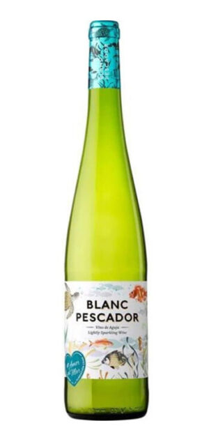 botella vino blanco pescador