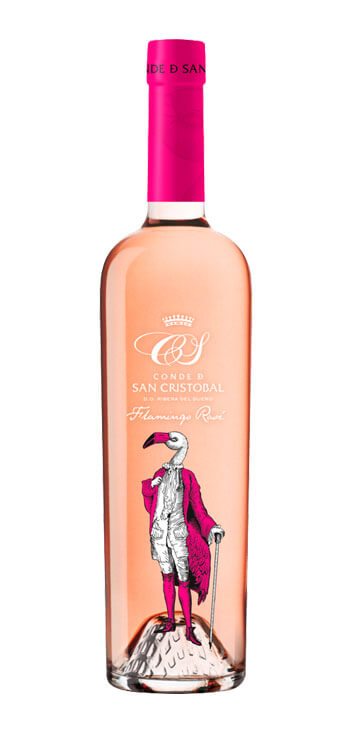 botella vino rosado conde de san cristobal flamingo rosé