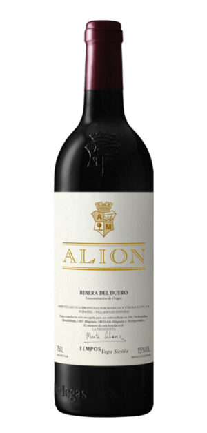 botella vino tinto alion