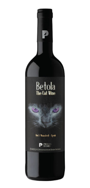 botella vino tinto betola the cat wine