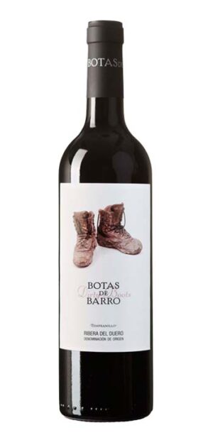 botella vino tinto botas de barro ribera del duero