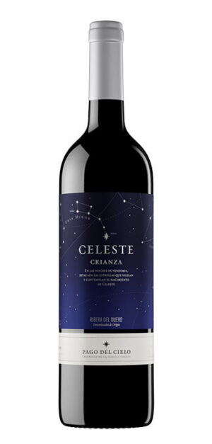 botella vino tinto celeste crianza