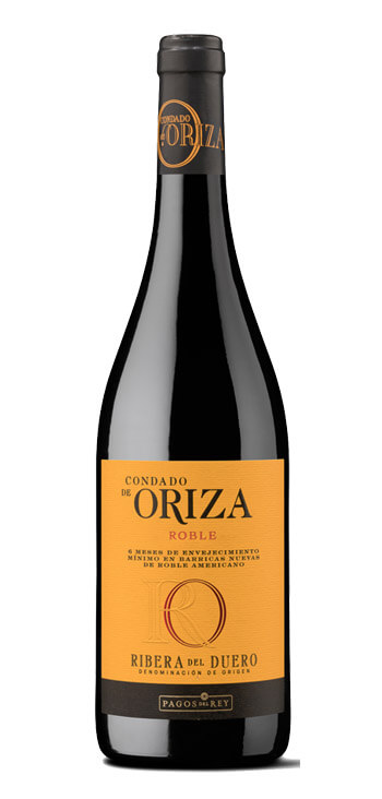 botella vino tinto condado de oriza roble