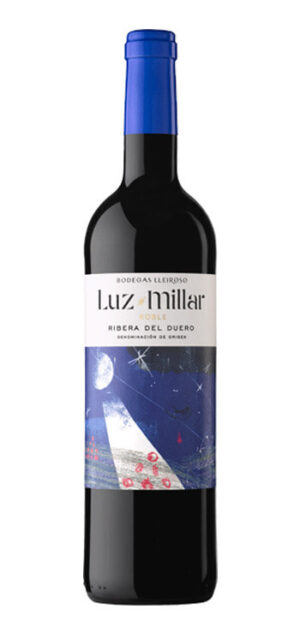 botella vino tinto luz millar roble