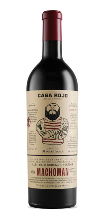 botella vino tinto machoman monastrell mmm