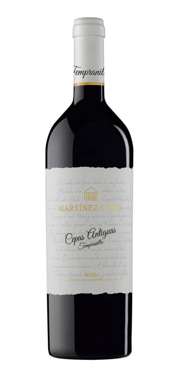 botella vino tinto martínez corta cepas antiguas tempranillo
