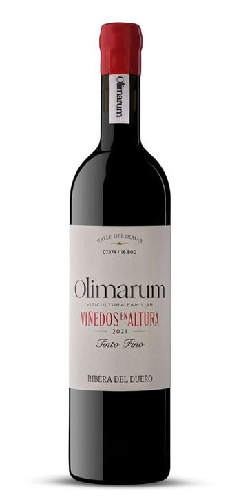 botella vino tinto olimarum viñedos de altura