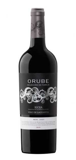 botella vino tinto orube selección de familia